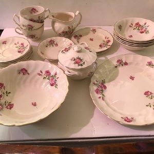 Vintage Rose Old Chelsea China Johnson Brothers Lunch Set. 23 piece